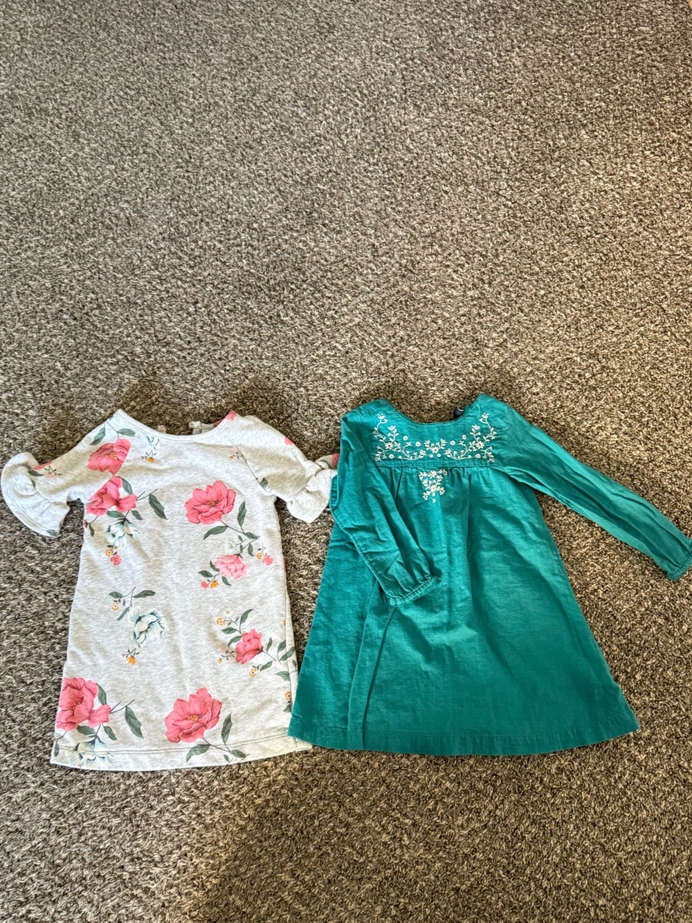 GAP Teal Embroidered Long-Sleeve Dress & Floral Knit Shift